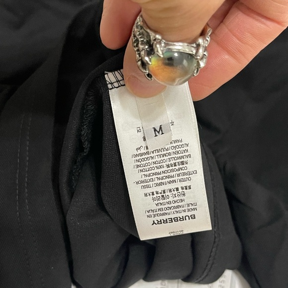 EUC Men’s Size Medium Burberry Contrasting Collar Cotton Polo Shirt In Black - Picture 15 of 16